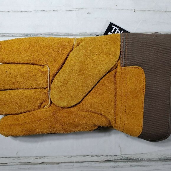 True Value Thinsulate Warm Lined Leather Work Gloves Size L NEW - Picture 2 of 4